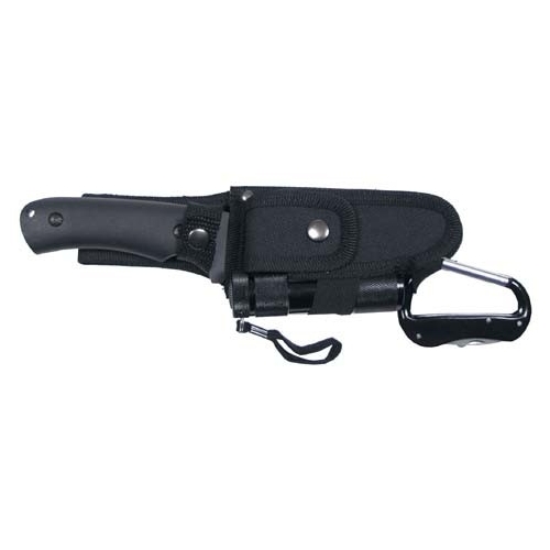 Set Cuchillo y Navaja con Linterna Led Negro MFH