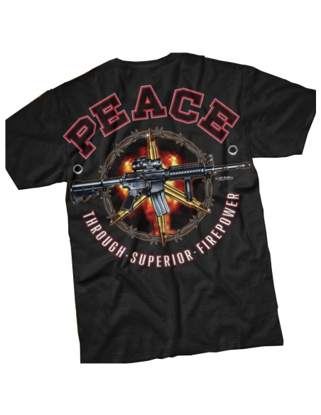 Camiseta Peace Through 7.62 Design