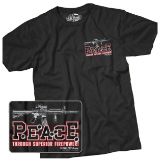 Camiseta Peace Through 7.62 Design 2
