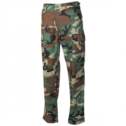 Pantalón de Camuflaje Woodland BDU Rip Stop MFH