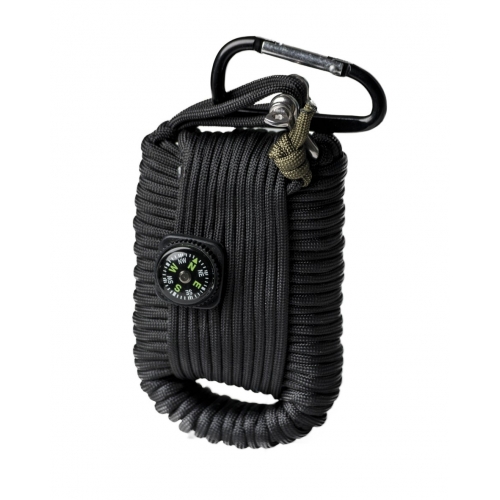 Llavero Paracord de Supervivencia Negro MilTec