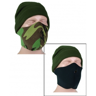 Máscara Protección de Neopreno Reversible Woodland-Negro MilTec