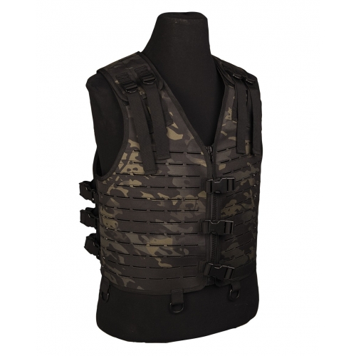 Chaleco Táctico MilTec Laser Cut Lightweight Multitarn Black