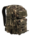 Mochila Táctica Militar MilTec US Assault LG 36 Litros Woodland con Velcro Frontal.