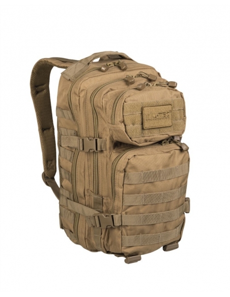 Mochila Táctica Militar MilTec US Assault SM 20 Litros Coyote con Velcro Frontal