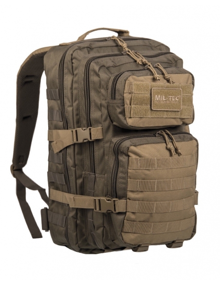 Mochila Táctica Militar MilTec US Assault LG Ranger 36 Litros Verde y Coyote