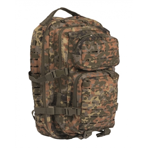 Mochila Táctica Militar MilTec US Assault LG 36 Litros Laser Cut Flecktarn