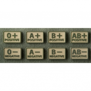 Set de 2 Parches Helikon-Tex con Grupo Sanguíneo Khaki