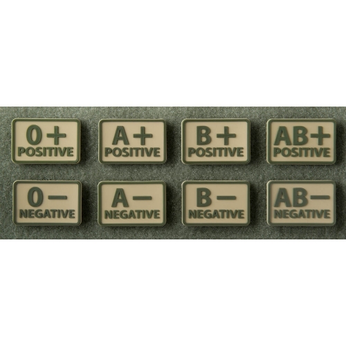 Set de 2 Parches Helikon-Tex con Grupo Sanguíneo Khaki