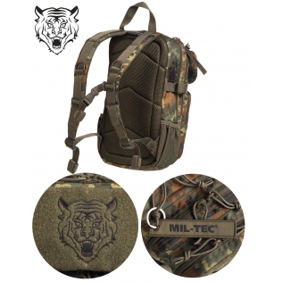 Mochila Táctica Militar Infantil MilTec US Assault Kids 14 Litros Flecktarn 2