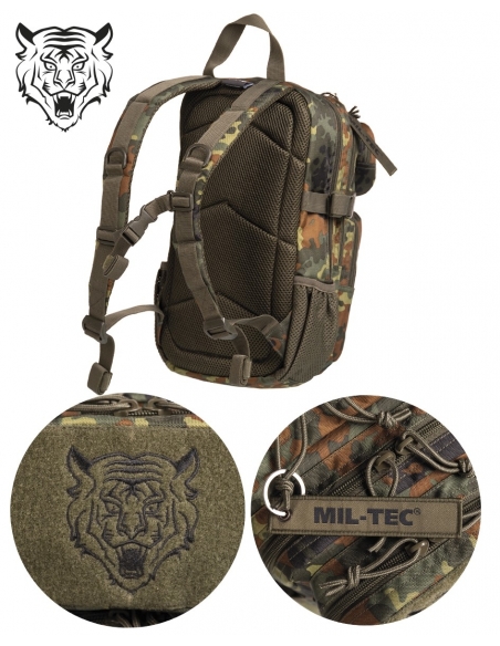 ComprarMochila Táctica Militar Infantil MilTec US Assault Kids 14 Litros Flecktarn