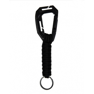 Llavero MilTec Paracord con Mosquetón Molle Negro