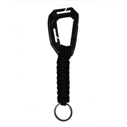 Llavero MilTec Paracord con Mosquetón Molle Negro