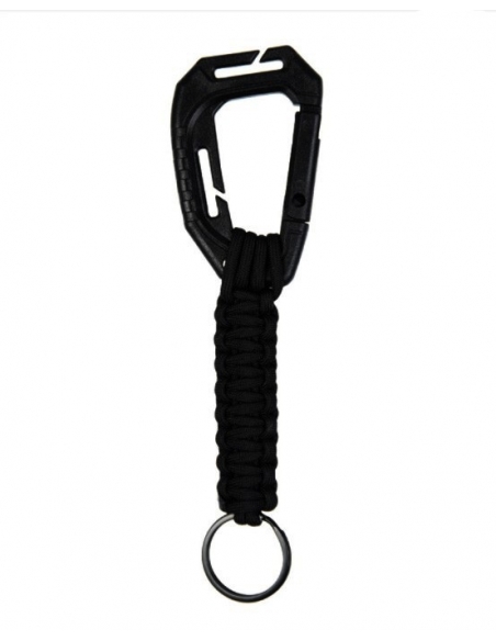 Llavero MilTec Paracord con Mosquetón Molle Negro