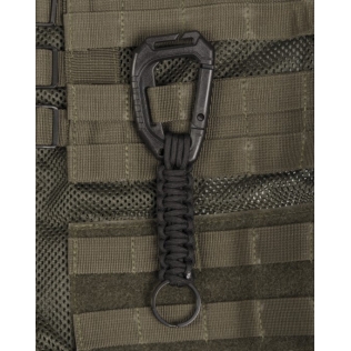 Llavero MilTec Paracord con Mosquetón Molle Negro 2