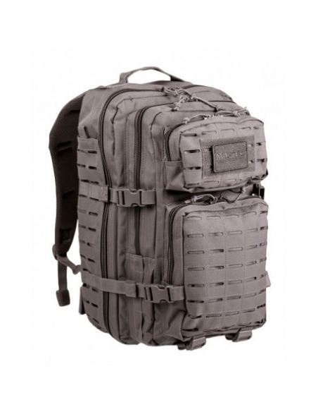 Mochila Táctica Militar MilTec US Assault LG 36 Litros Laser Cut Urban Grey con Velcro