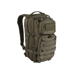 Mochila Táctica Militar MilTec US Assault SM 20 Litros Verde con Velcro Frontal