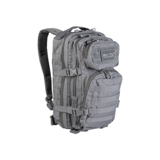 Mochila Táctica Militar MilTec US Assault SM 20 Litros Urban Grey con Velcro Frontal