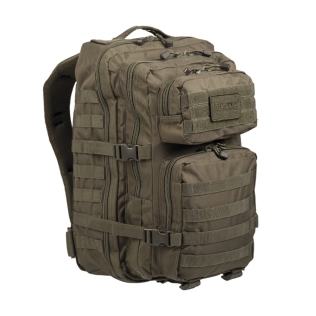 Mochila Táctica Militar MilTec US Assault LG 36 Litros Verde con Velcro Frontal