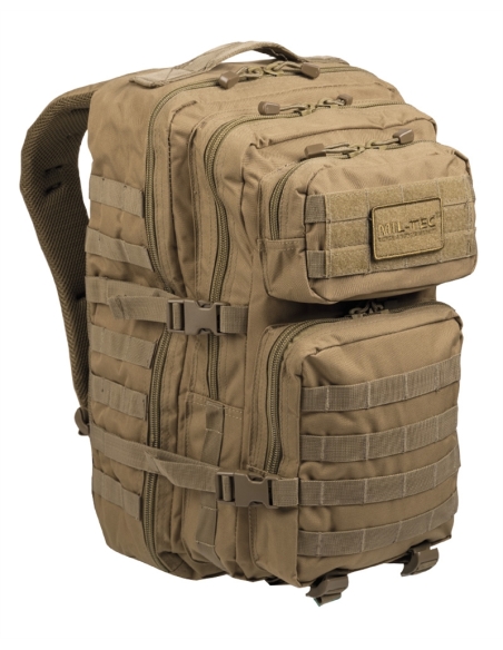 Mochila Táctica Militar MilTec US Assault LG 36 Litros Coyote  con Velcro Frontal