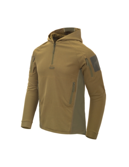 Sudadera Táctica Helikon-Tex Range Hoodie Coyote y Adaptive Green