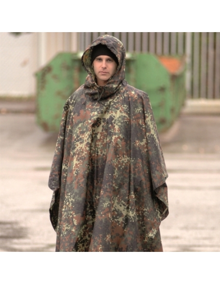 Poncho Militar para Lluvia MILTEC Ripstop Flecktarn