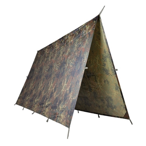 Refugio improvisado de lona 3x3m Tarp MilTec Camuflaje FLECTAR