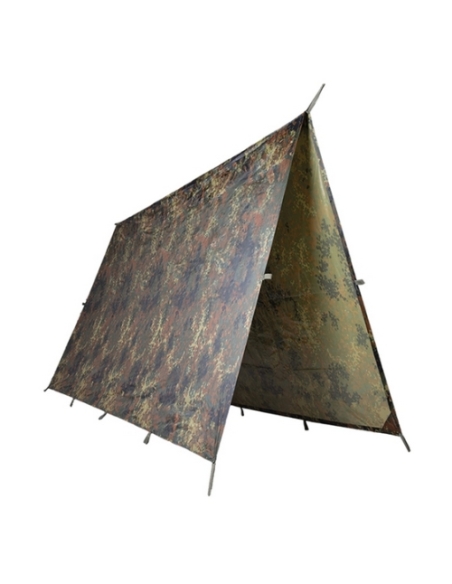 Refugio improvisado de lona 3x3m Tarp MilTec Camuflaje FLECTAR