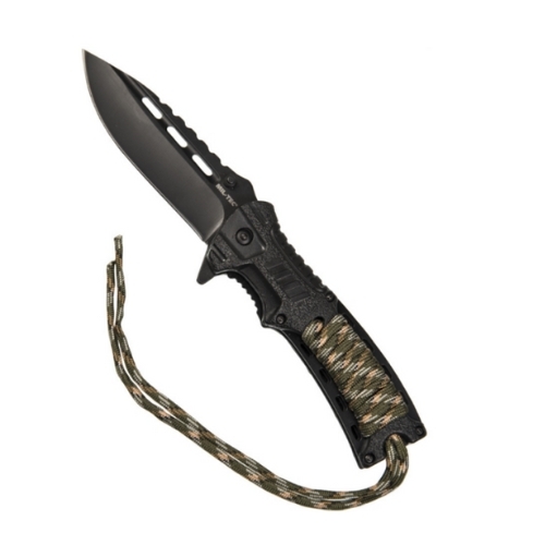 Navaja Paracord MILTEC con Pedernal en CAMO