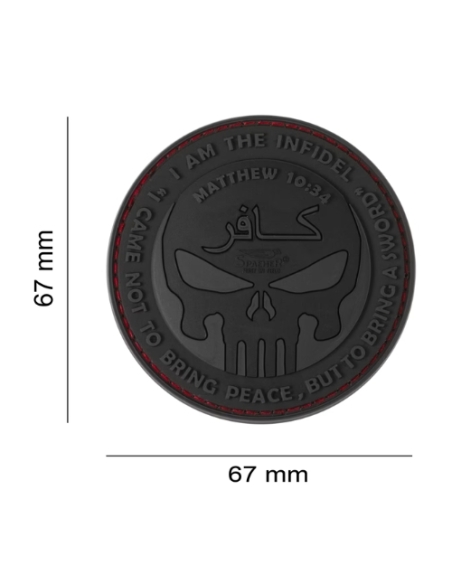 Parche de Goma 3D THE INFIDEL PUNISHER BLACK OPS JTG
