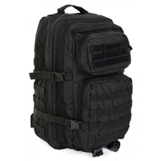 Mochila Táctica Militar MilTec US Assault LG 36 Litros Negra con Velcro Frontal